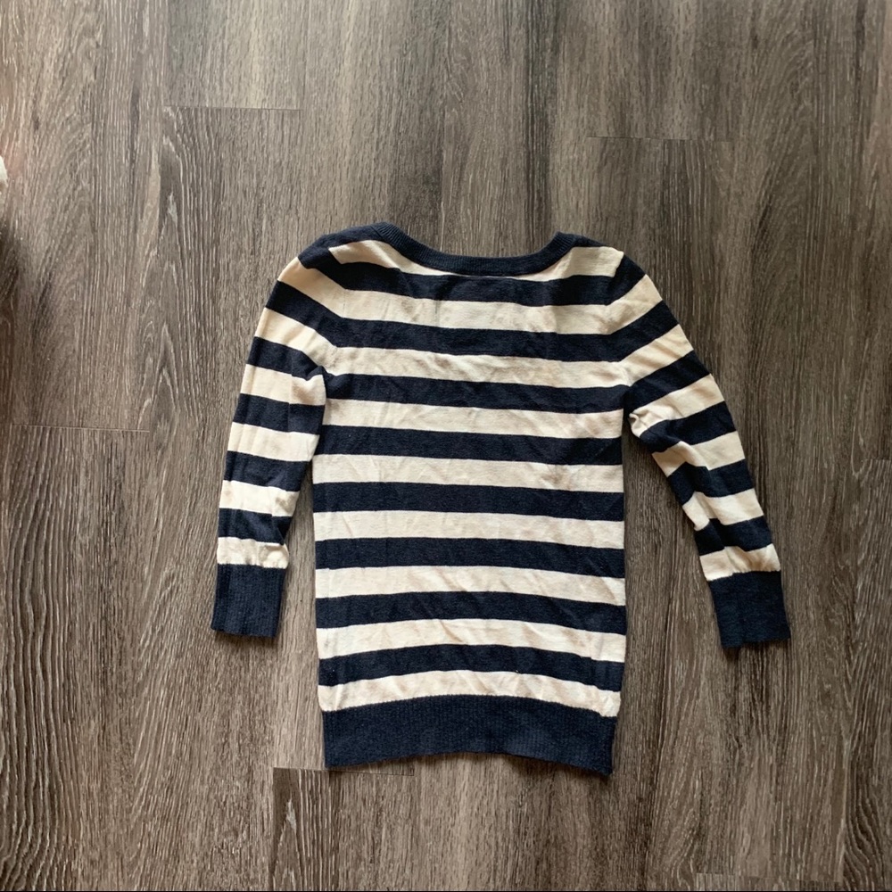 Abercrombie And Fitch Stripe Sweater Navy Blue Xs - image 6
